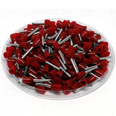 AW15010 - 16 AWG Insulated Wire Ferrules, 10mm Pin, Red, UL Recognized, 500 Pieces
