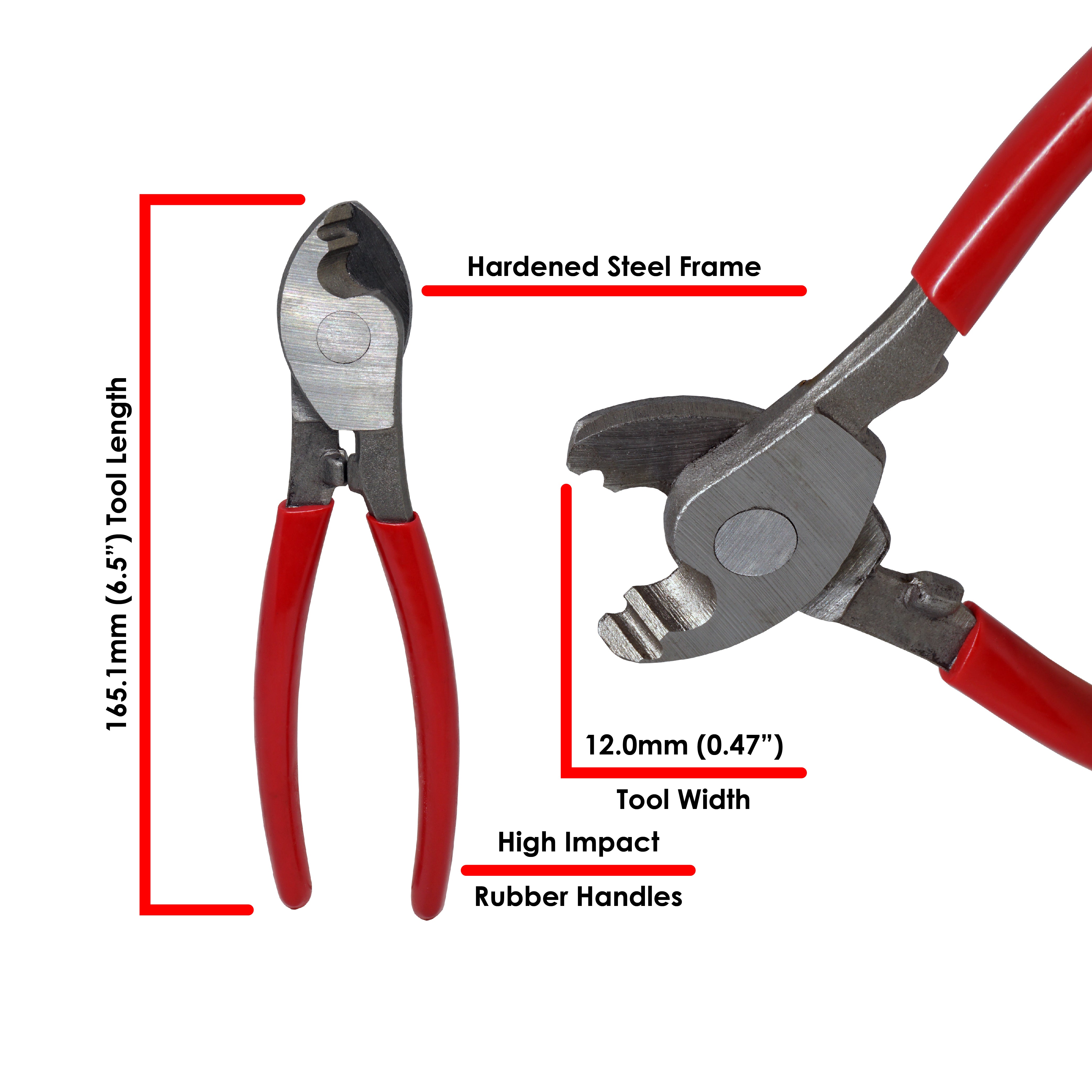 FD22CC - 22 AWG to 4 AWG Cable Cutting Tool, Steel Build with PVC Soft Grips, 1 Piece