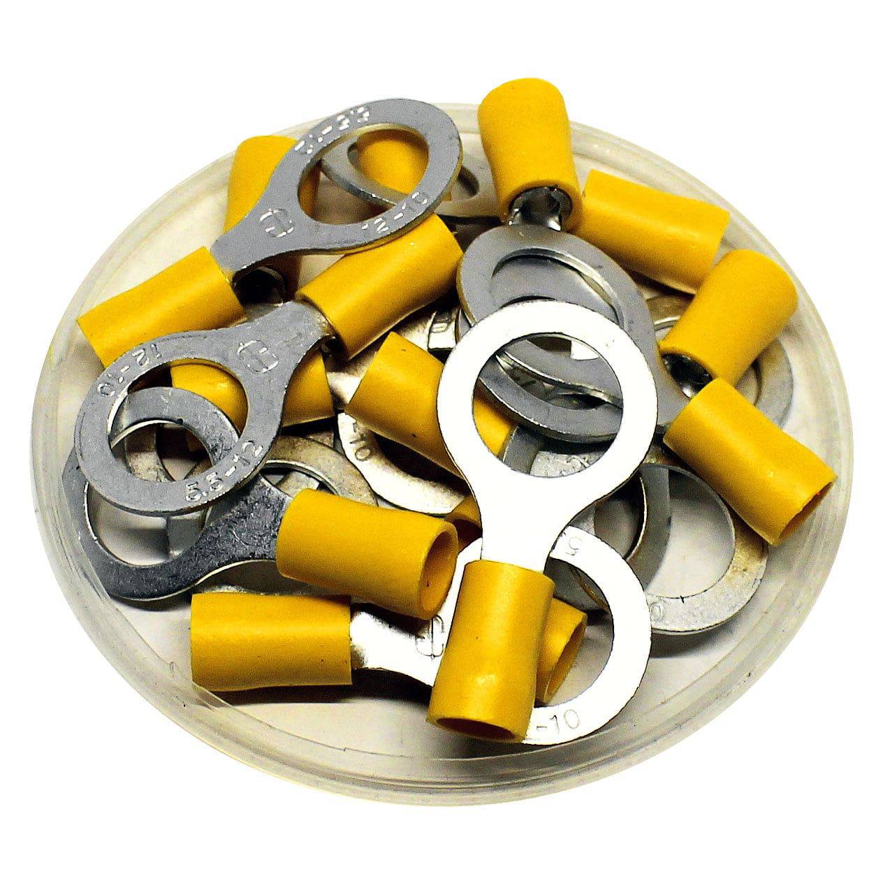 RD5-12 - Double Crimp Vinyl Insulated Ring Terminals - 12-10 AWG - 1/2" Stud