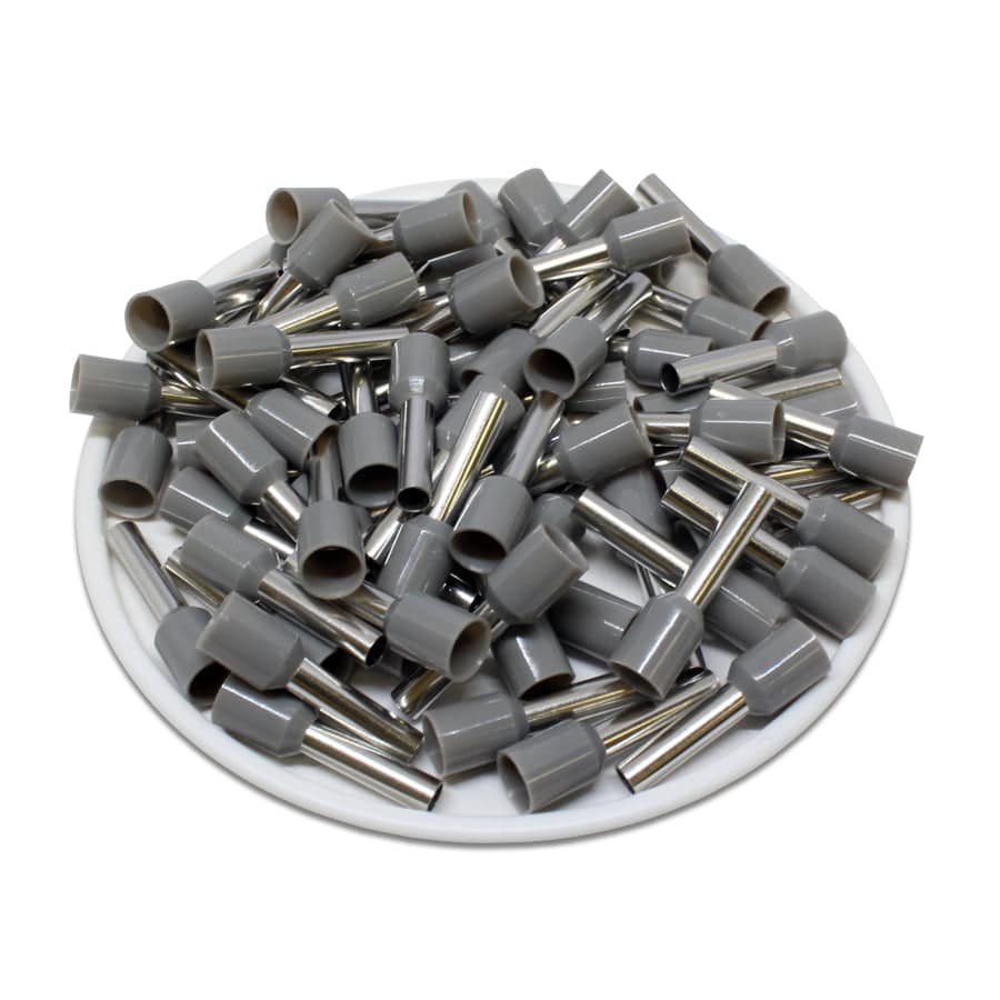AW40012 - 12 AWG Insulated Punteras, 12mm Pin, Gris, UL Recognized, 500 piezas