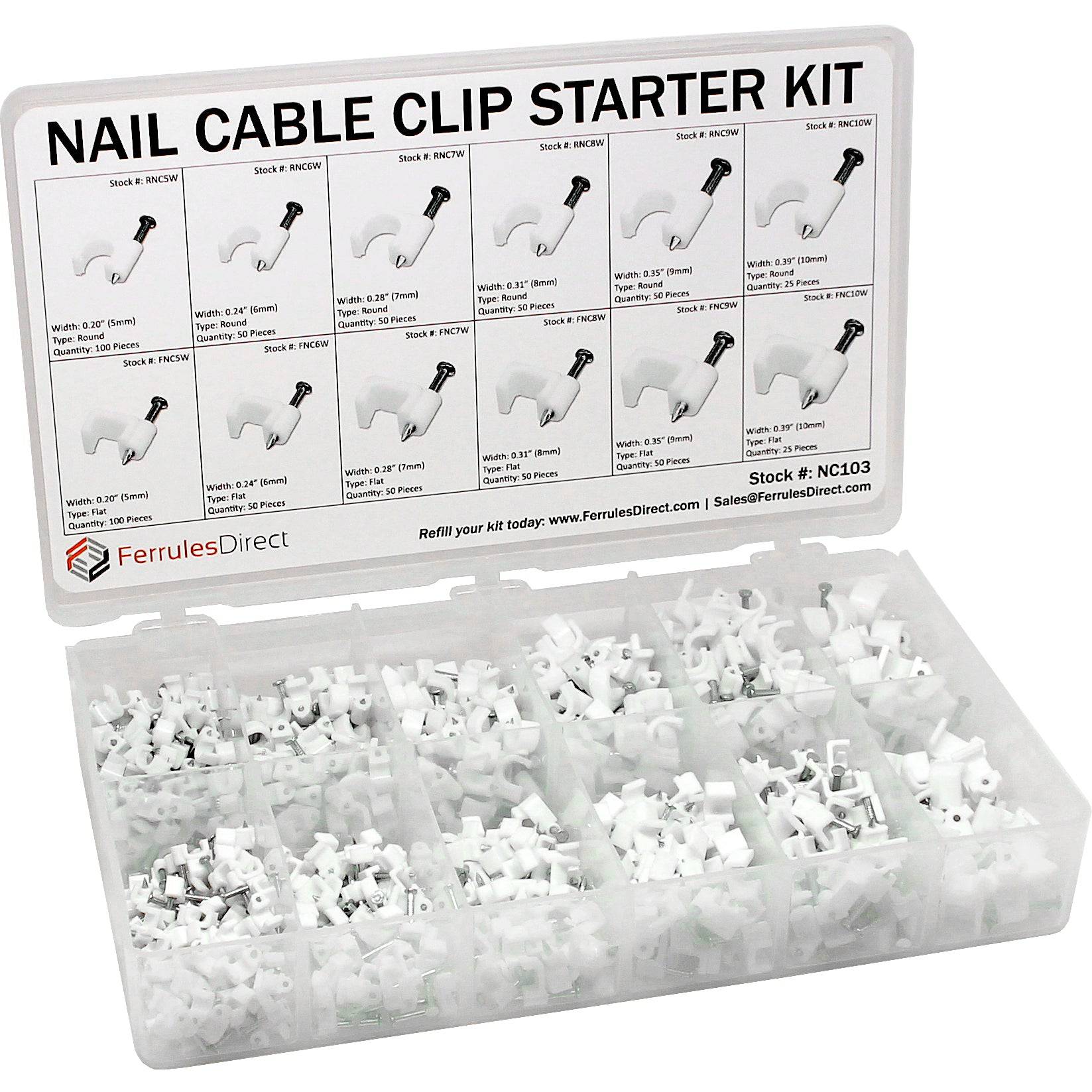 NC103 - Nail Cable Grapas Kit - Round y Flat