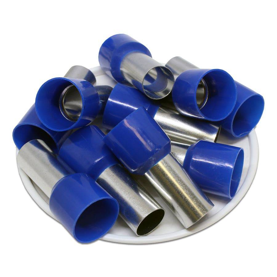 AD500020 - 1 AWG Single Insulated Punteras, 20mm Pin, Azul, UL Recognized, 50 piezas