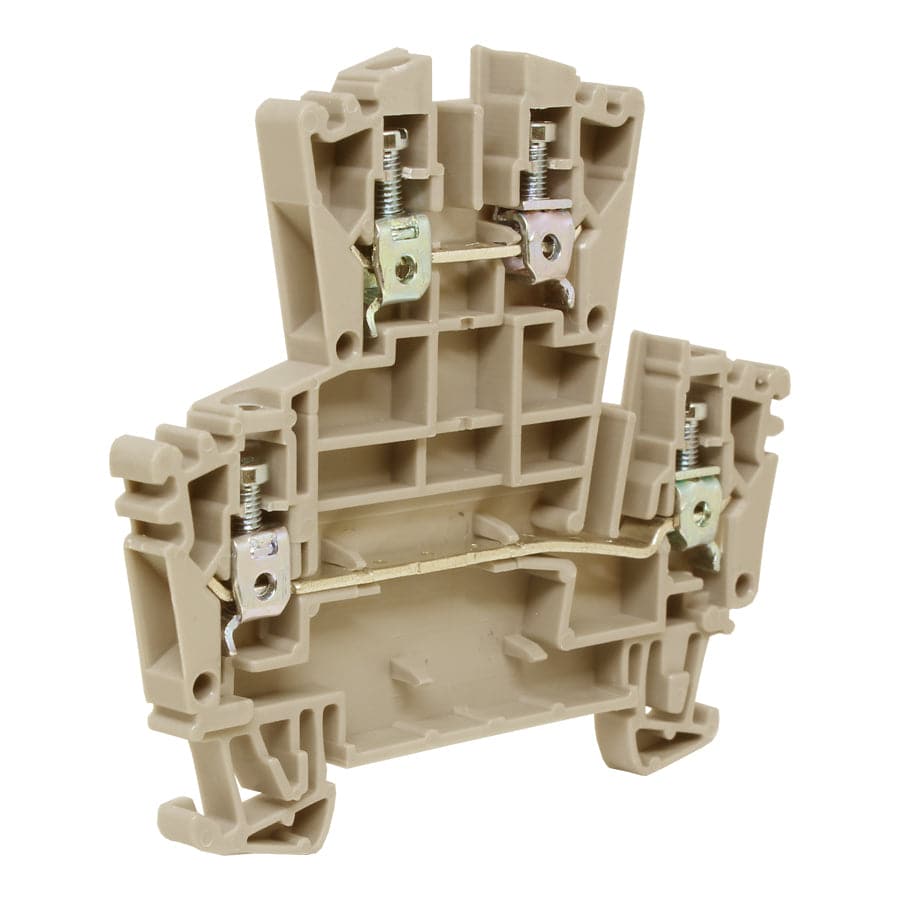 UKJ-W2.5/2-2(BG) - 22 a 12 AWG Screw Clamp, Feed-Thru, Terminal Block, 400v, UL Approved, Beige