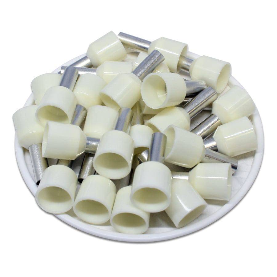 SC160012T - 6 AWG Insulated Punteras, 12mm Pin, Blanco, XXL Collar, Short Circuit Protection, 100 piezas