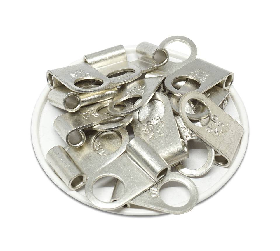 FGNB8-10 - 8 AWG Sin aislamiento Flag Terminales de anillo, Ring Tongue, 3/8" Orificio, 25 piezas