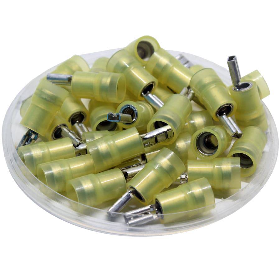 FDNYD5-110(8) - 12 a 10 AWG Con aislamiento de nailon Terminales de desconexión rápida, Female, Double Crimp, UL Recognized, 100 piezas