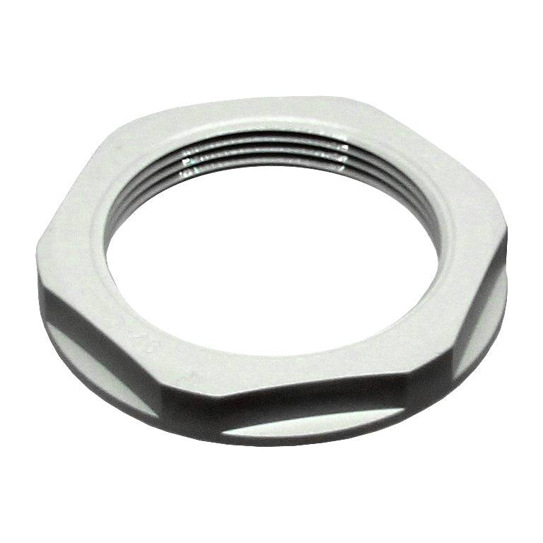 PG29 Rosca De nailon Lock Nut para PG Prensaestopas, Gris, UL Approved, 1 pieza - PG29GY-LN
