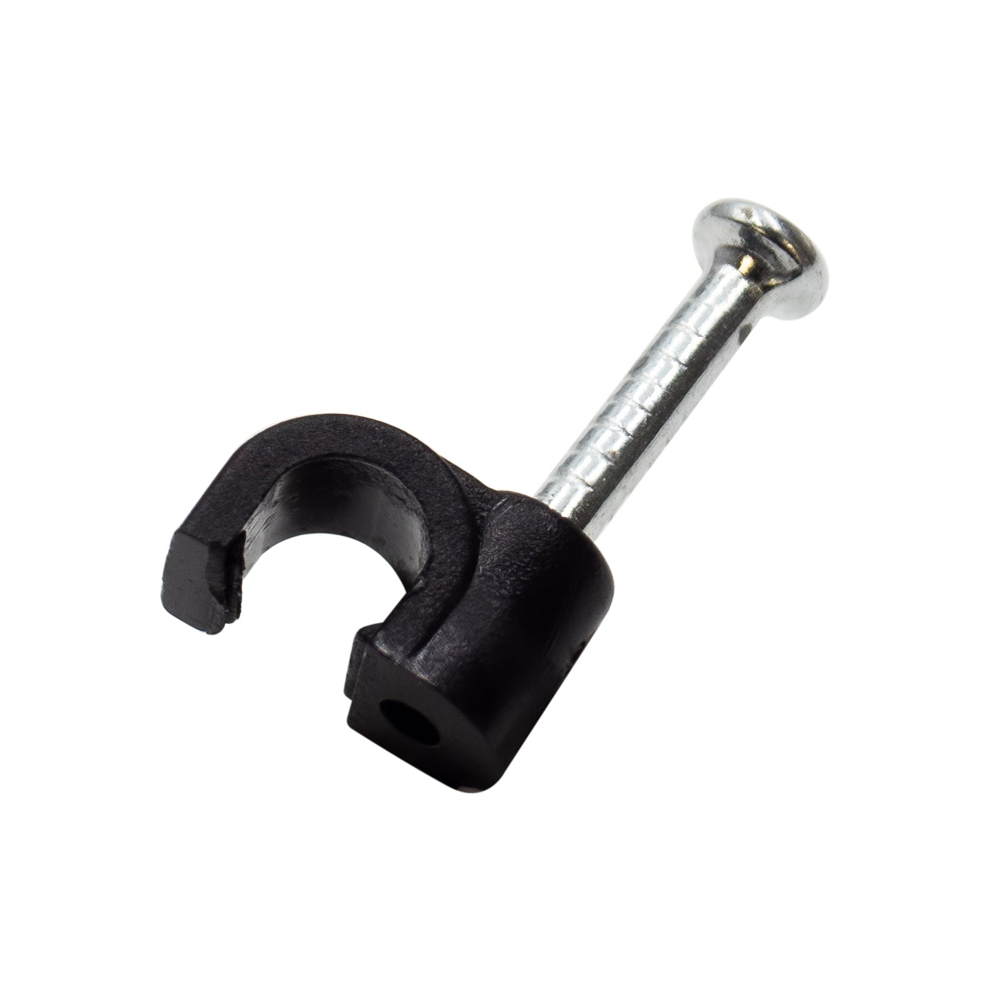 RNC4B - Nail In Cable Grapas, Cable Nails Tacks, Round, 4mm, 0.16", Negro, 100 piezas