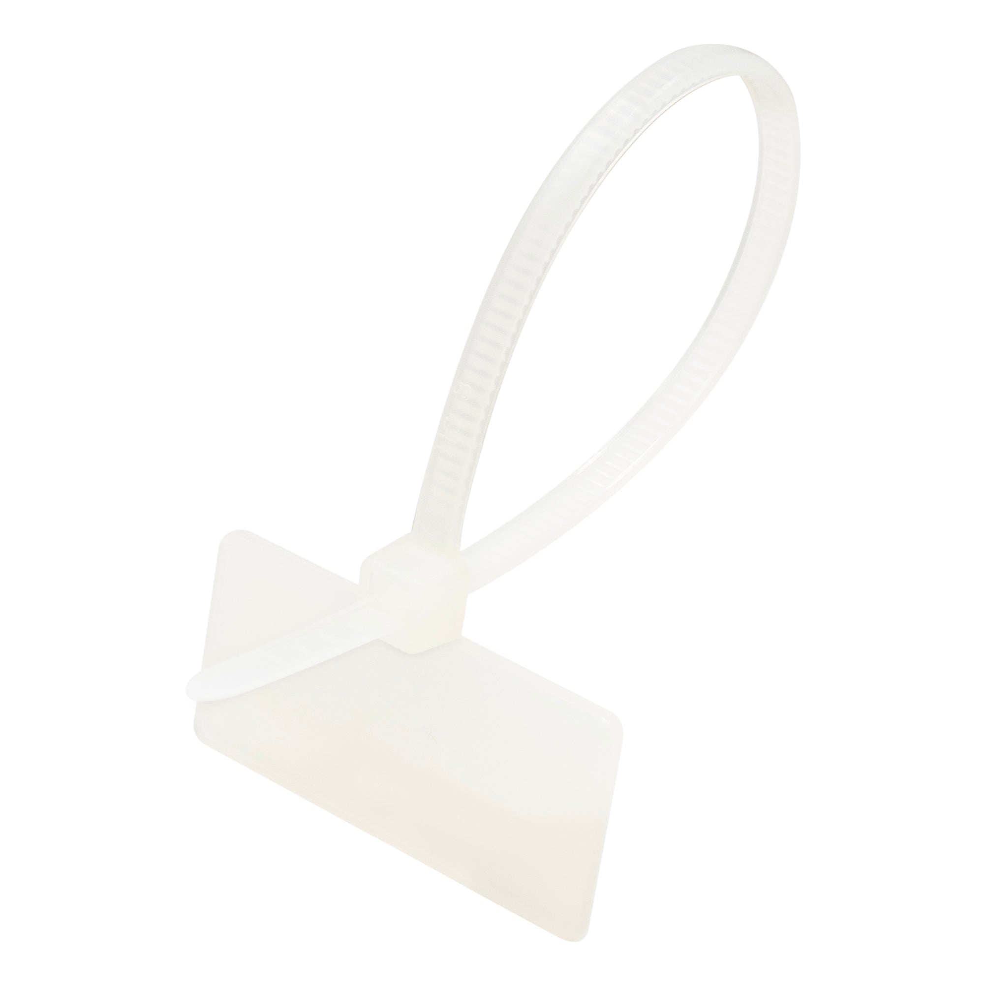 CT100MT - 4" Identification Nylon Cable Ties, 18-Lb Tensile Strength, Natural, UL Recognized, 100 Pieces