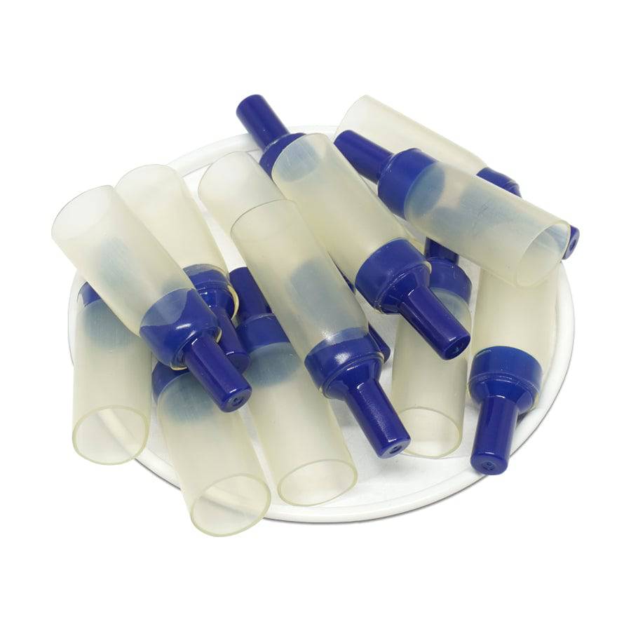 16 to 14 AWG Heat Shrinkable Multi-Wire Closed End Connectors, Blue, Polyolefin, 25 Pieces - FDEC2
