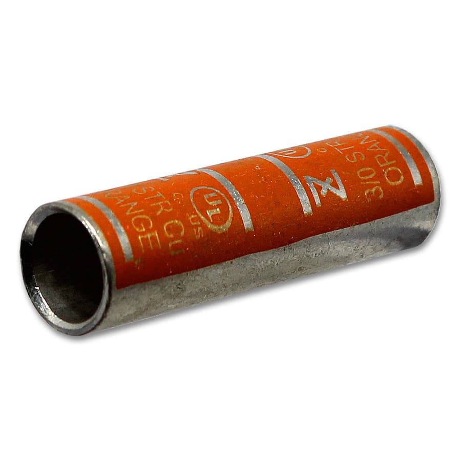 SC30 - 3/0 AWG Copper Compression Splice Connectors, Short Barrel, Orange, 1 Piece