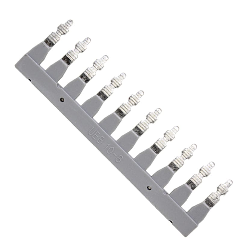 UEB10-8 - 10 Position Terminal Block Jumper Bar, Angled, Gris