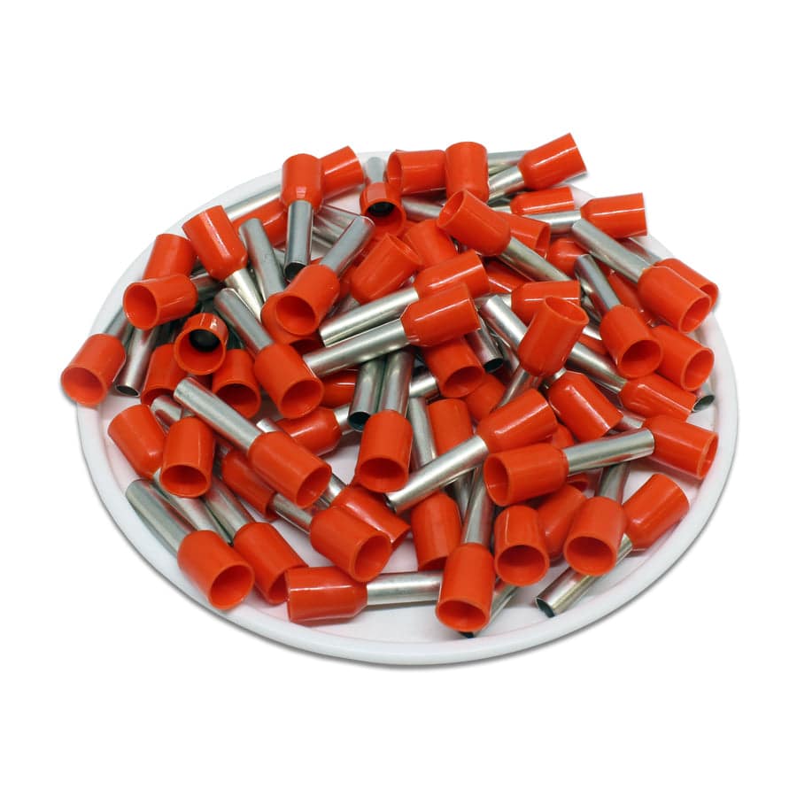 AT40012 - 12 AWG Insulated Wire Ferrules, 12mm Pin, Orange, UL Recognized, 500 Pieces