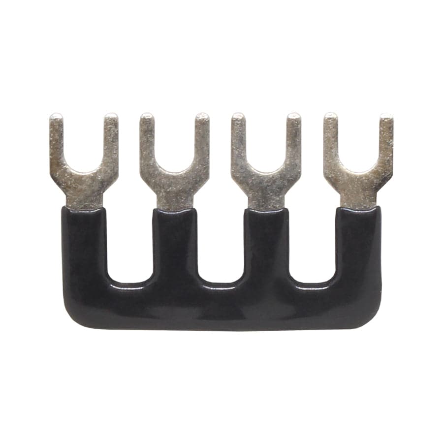 UEB4-7.3B - Fork Type External Jumper for Terminal Block UTD-10, 4 Positions, Black