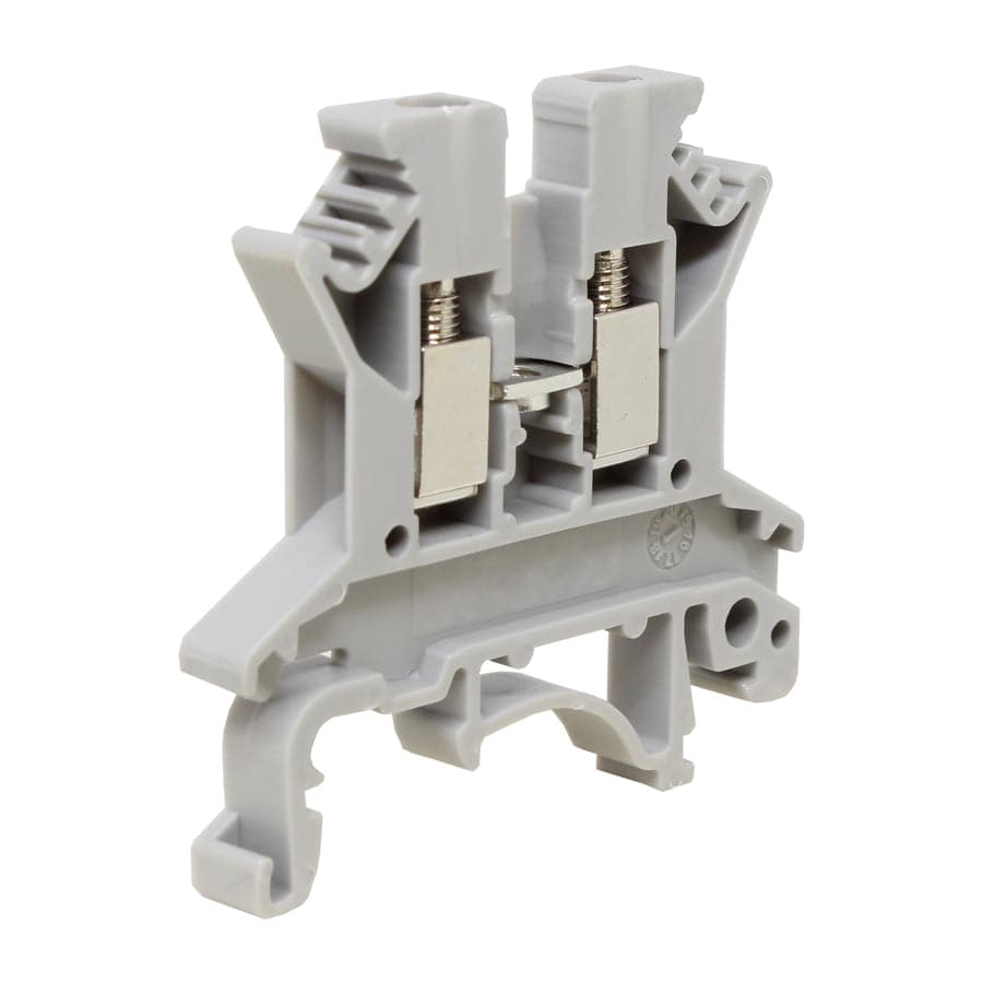 UKJ-2.5N - 24 a 12 AWG Screw Clamp, Feed-Thru, Terminal Block, 800v, UL Approved, Gris