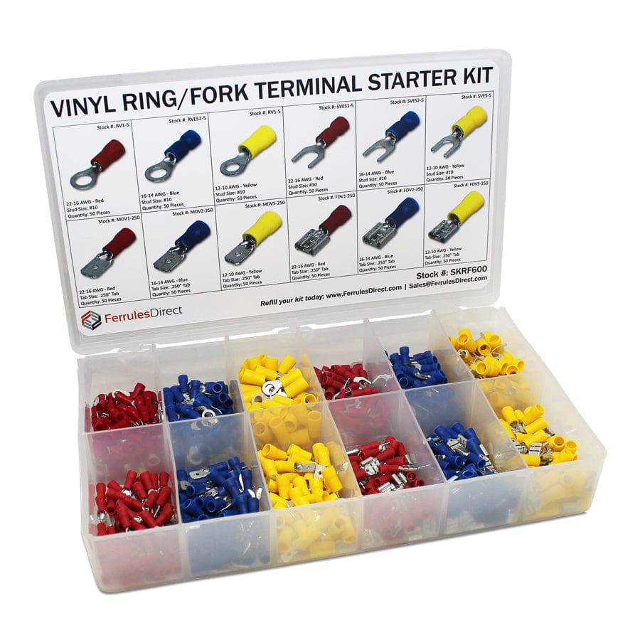SKRF600 - Vinyl Ring/Fork Terminal Basic Starter Kit - 600 Pieces