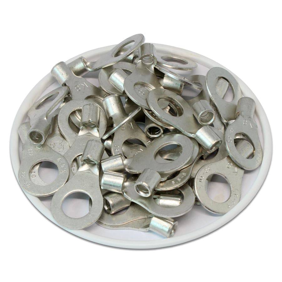 RNB5-5 - 12 to 10 AWG Non Insulated Ring Terminals, #10 Stud, 100 Pieces
