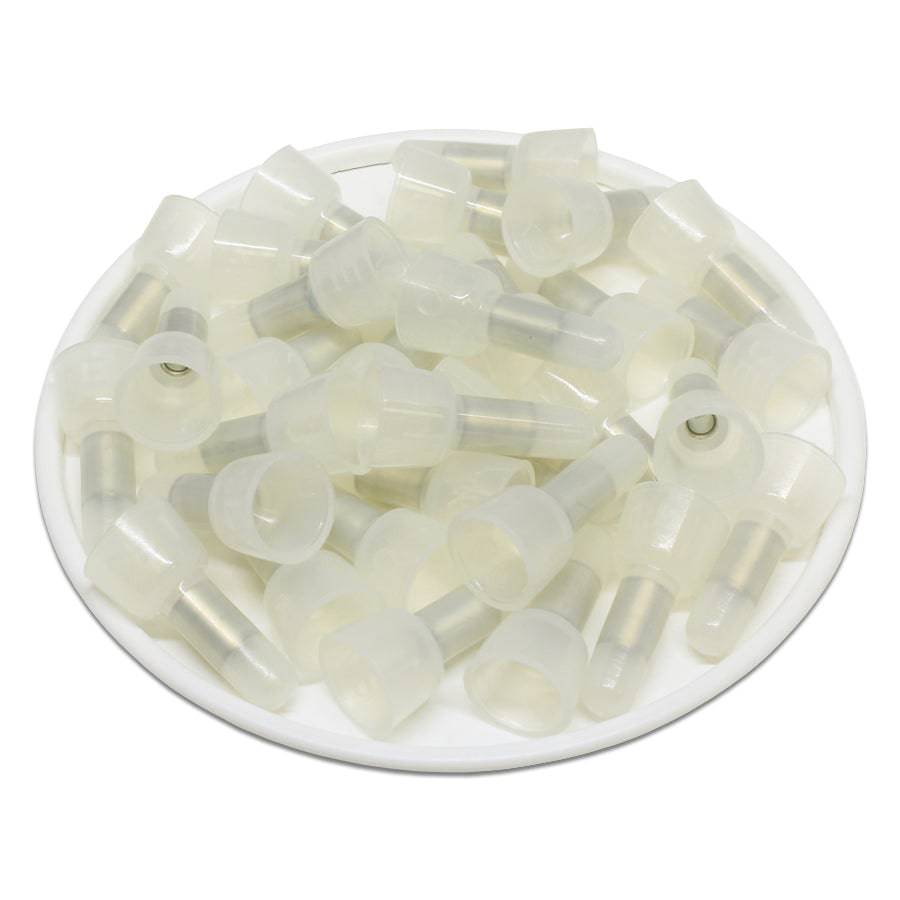 CE1UL - 22 to 16 AWG Closed End Connectors, Pigtail Connectors, Color: Clear, 100 Pieces