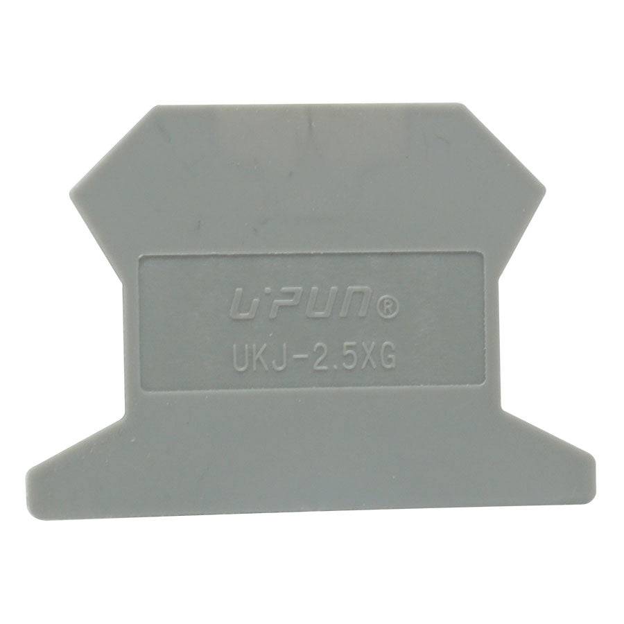 UKJ-2.5XG - End Cover for Screw Clamp Terminal Block, Gray, 1 Piece