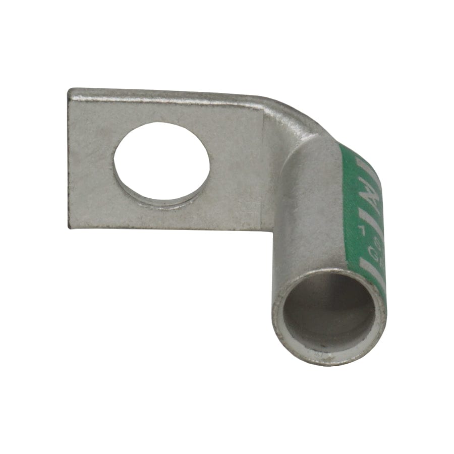 LBF138 - 90 Degree Long Barrel Compression Lug - 1AWG - 3/8" Stud, 1 Piece