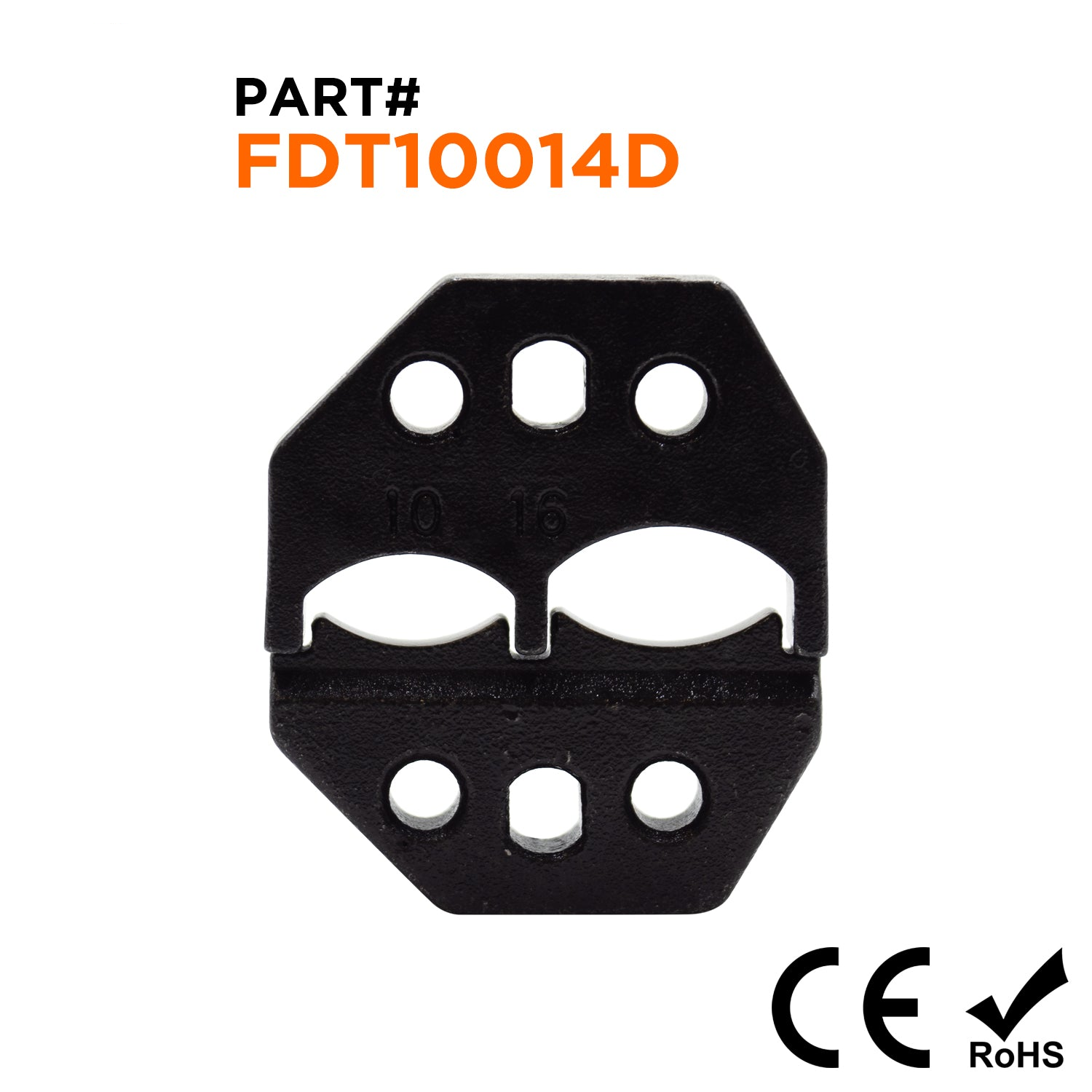 FDT10014D - 8 a 6 AWG Insulated Parallel Terminales & Splice Terminales Crimping Matriz Juego, 1 pieza