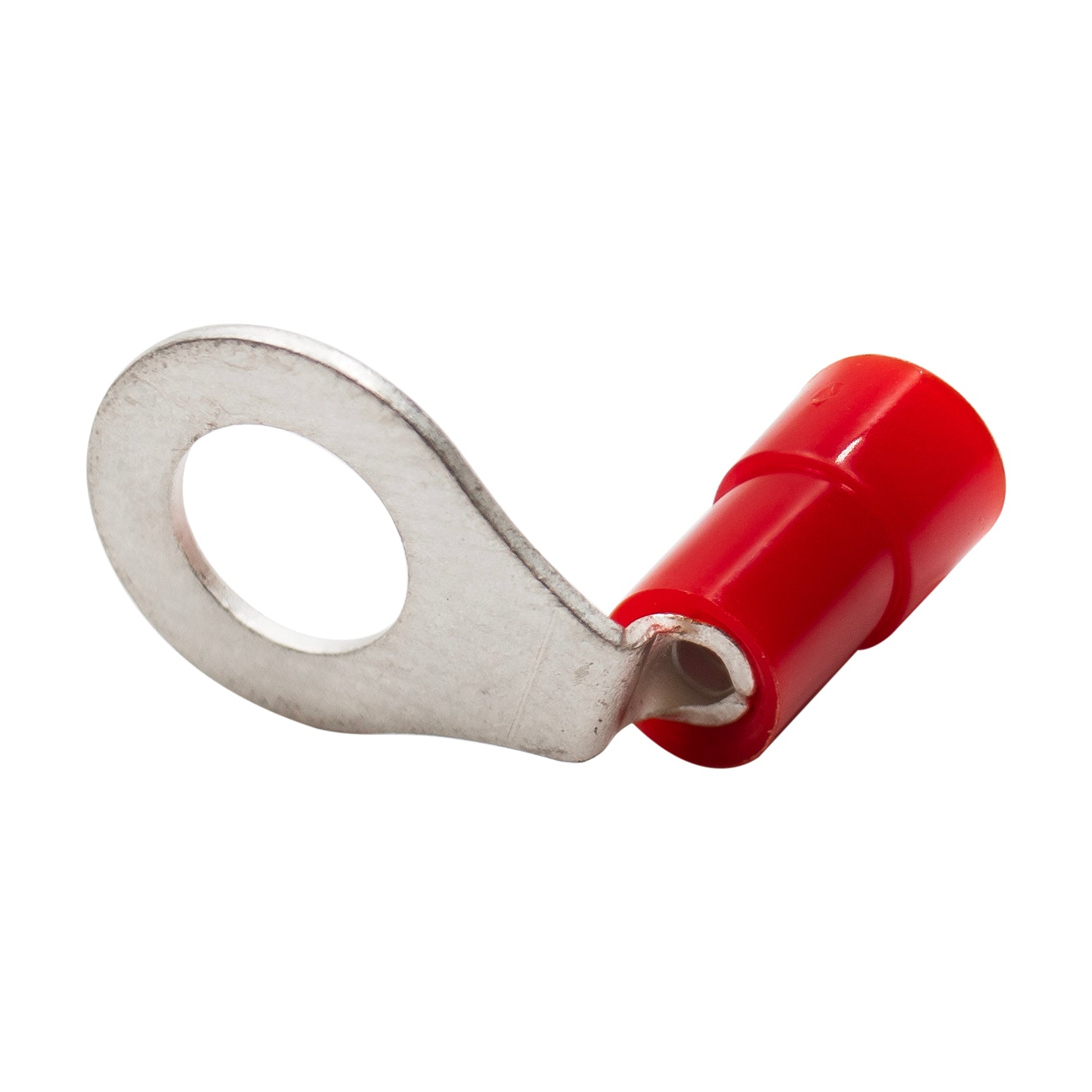 90D1-6A - 22 a 16 AWG Right Angle Con aislamiento de nailon Terminales de anillo, 1/4" Orificio, 100 piezas