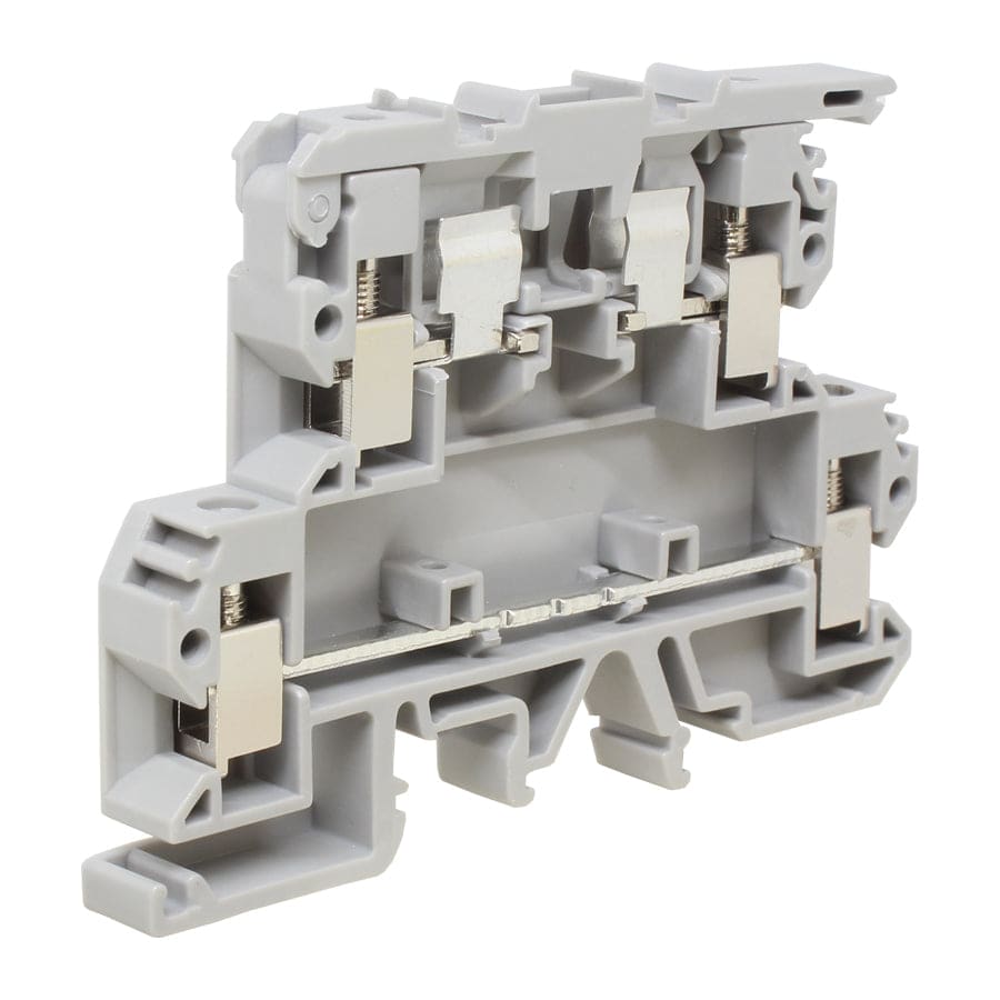 UKJ-4/2-2RD - 22 a 12 AWG Screw Clamp, Feed-Thru, Terminal Block, 660v, UL Approved, Gris