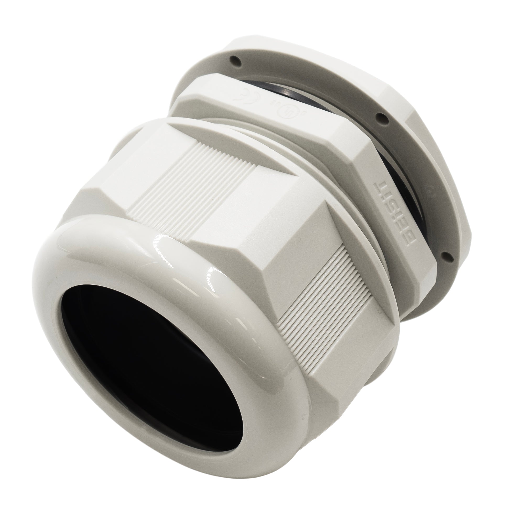 M7556GY - M75 x 2mm Metric Rosca De nailon Prensaestopas, Gris, Rango: 1-7/8" a 2-3/16", UL Recognized, IP68, 1 pieza