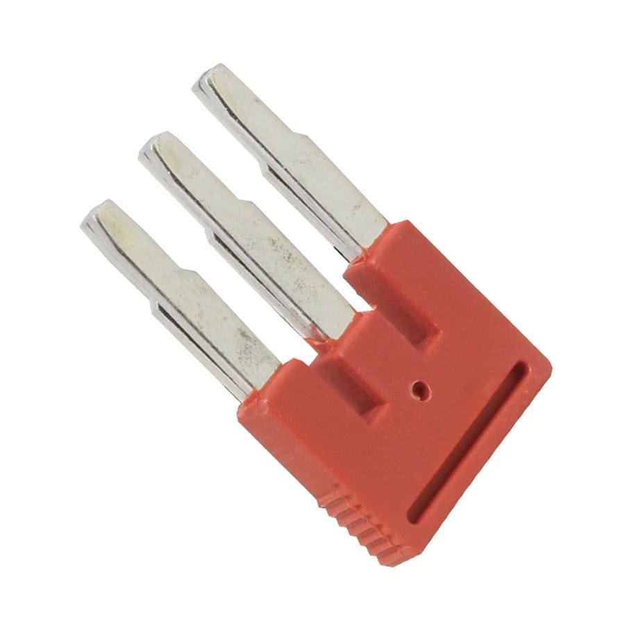 UFBS3-5 - 3 Position Terminal Block, Cross Connection Quick Pluggable Jumper, Flat Pins, Rojo