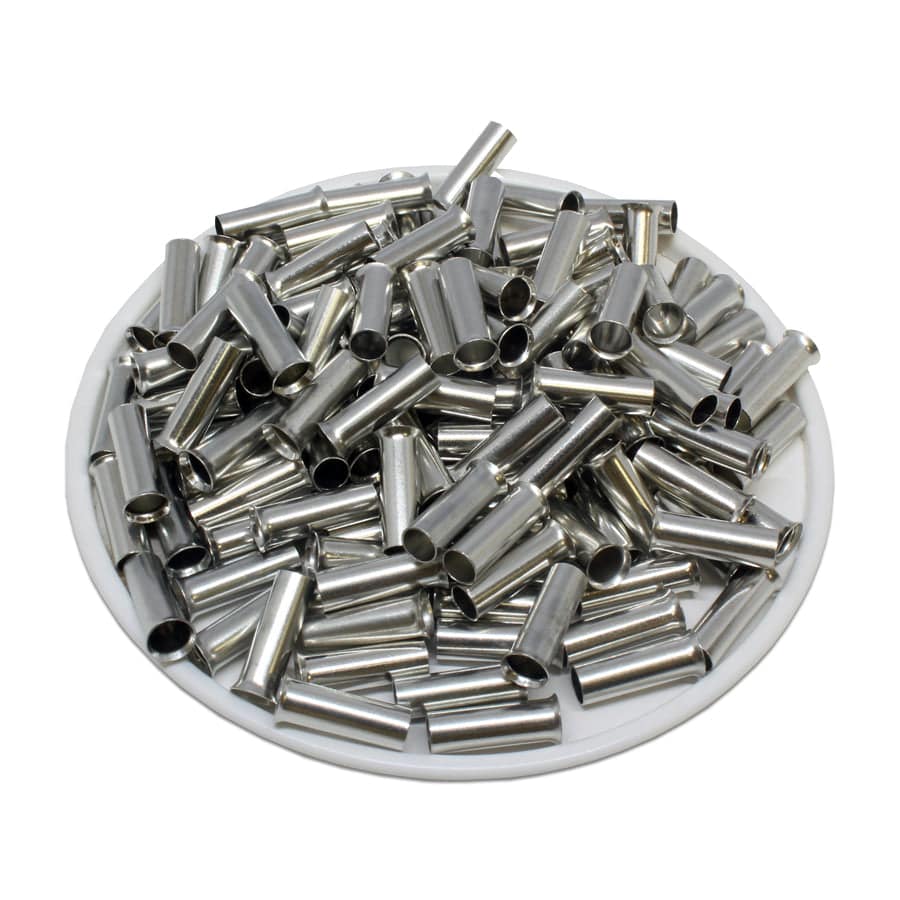 N60012 - 10 AWG Non Insulated Wire Ferrules, 12mm Pin, UL Recognized, 250 Pieces