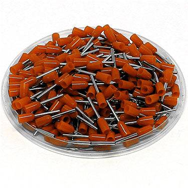 AW05010 - 22 & 20 AWG Insulated Wire Ferrules, 10mm Pin, Orange, UL Recognized, 500 Pieces