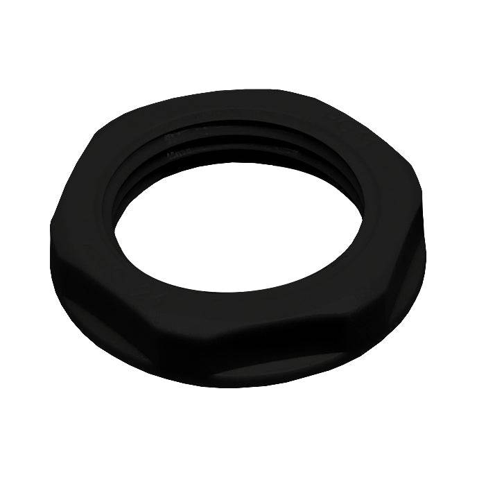 M20B-LN - M20 Rosca De nailon Lock Nut para Metric Prensaestopas, Negro, UL Approved, 1 pieza