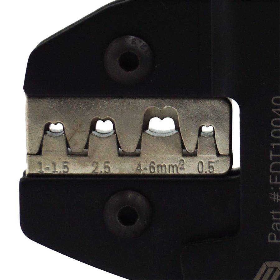FDT10040 - 22 a 10 AWG Open Barrel Conectores Herramienta de crimpado, Faston B-Type, 1 pieza