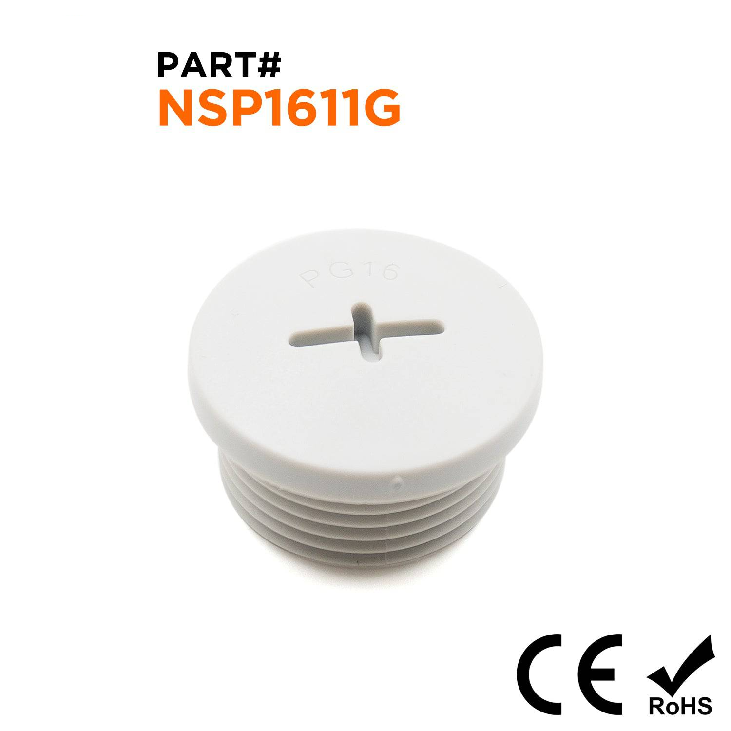 NSP1611G - PG16 De nailon Screw Plug - Gris