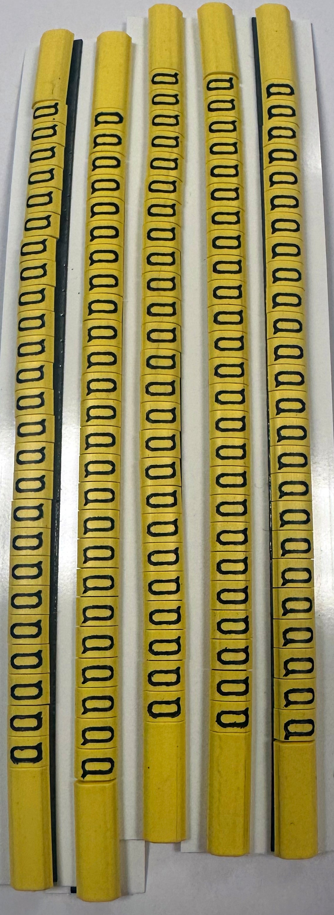 30BYQ - Ademark Style P3 Wire Markers, PVC, Letter Q, 3mm, Black & Yellow, 10 Strips