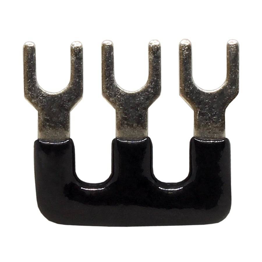 UEB3-7.3B - Fork Type External Jumper para Terminal Block UTD-10, 3 Positions, Negro