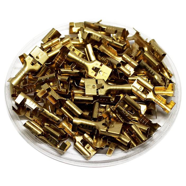 601LR - 16-14 AWG Female Open Barrel Quick Disconnect - Locking Tab - .250" x 0.032" NEMA Tab