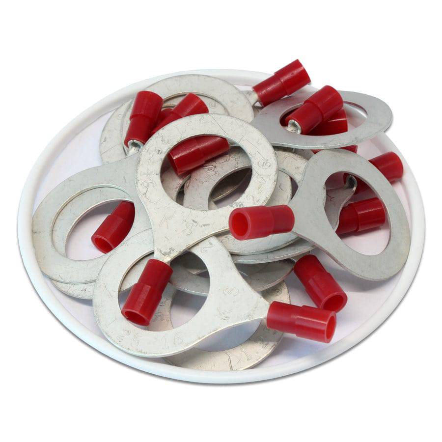 RNYD1-16 - Double Crimp De nailon Terminales de anillo - 22-16 AWG - 5/8" Orificio