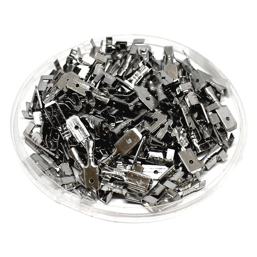 DJ616-4.8x0.8B-T - 18 to 16 AWG Male Quick Disconnects, Tin Plated Brass, NEMA Tab: 4.8, 100 Pieces
