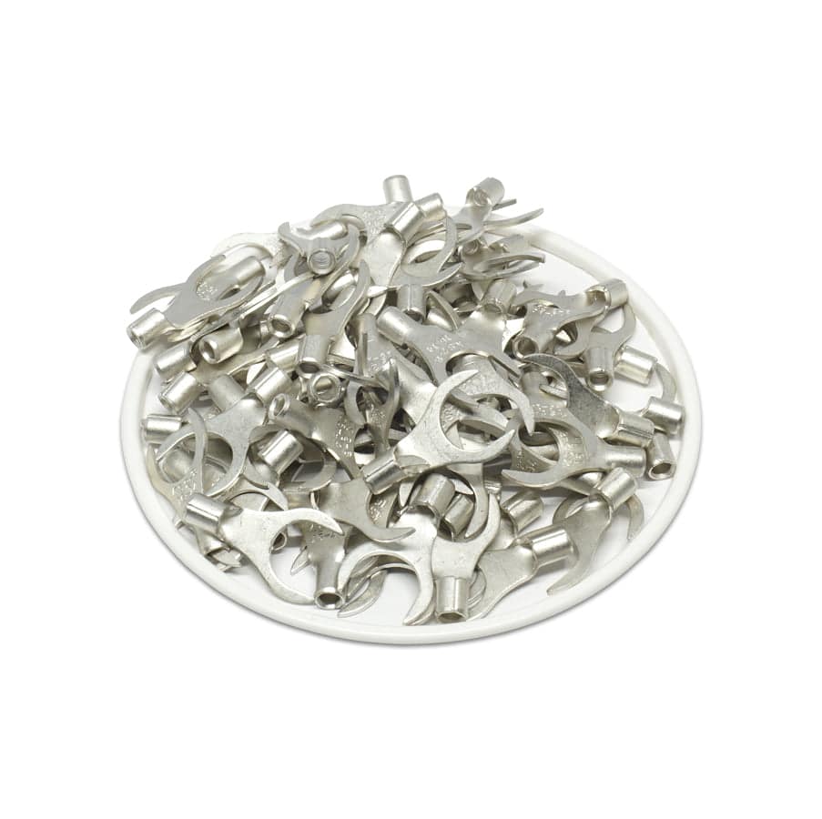 ANB2-8 - 16 to 14 AWG Non Insulated Fork Terminals, 5/16" Stud, UL Recognized, 100 Pieces