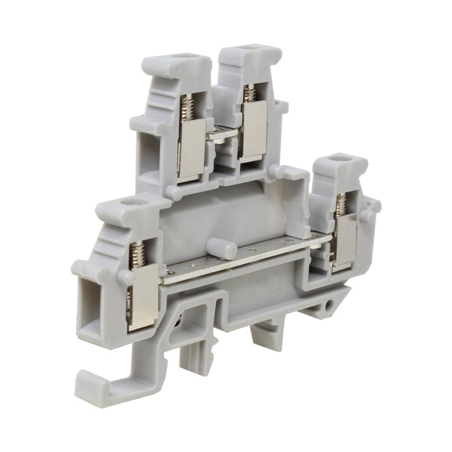UKJ-2.5M/2X2 - 24 a 12 AWG Screw Clamp, Feed-Thru, Terminal Block, 500v, UL Approved, Gris
