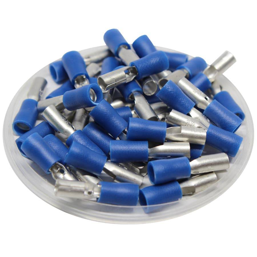 FRSD2-156 - Vinyl Insulated Female Bullet Connectors - Double Crimp - 16-14 AWG