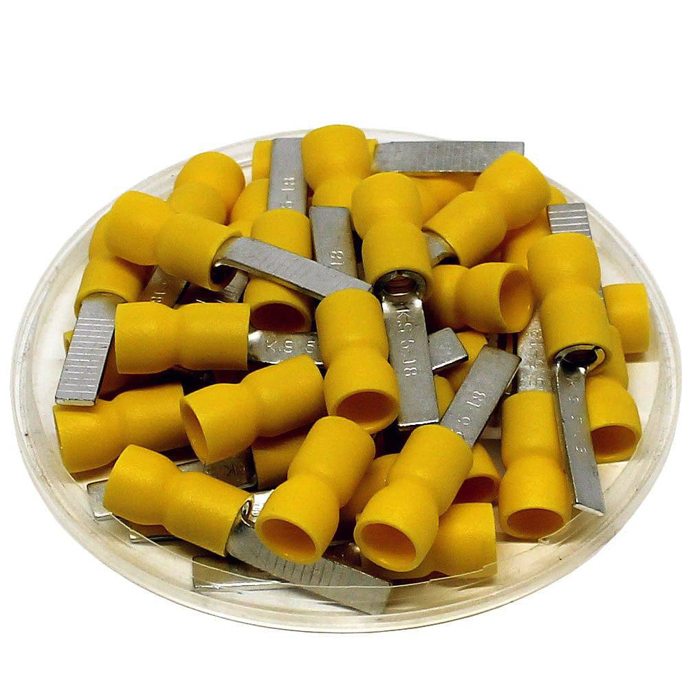 DBVE5-18 - 12 to 10 AWG Vinyl PVC Insulated Flat Blade Terminals, Easy Entry, 18mm Pin, UL Recognized, 100 Pieces