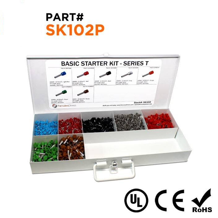 SK102P - 20 to 8 AWG Wire Ferrules Basic Kit, 2,450-Pieces, Series T, 1 Kit