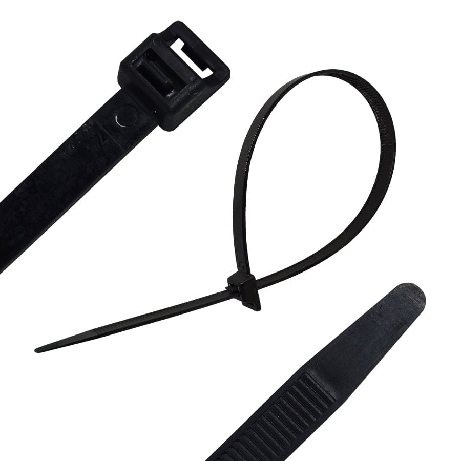 HRCV490XLBK - 23" XXL Releasable Cable Ties, 250-lb Tensile Strength, Black, UV Resistant, 100 Pieces