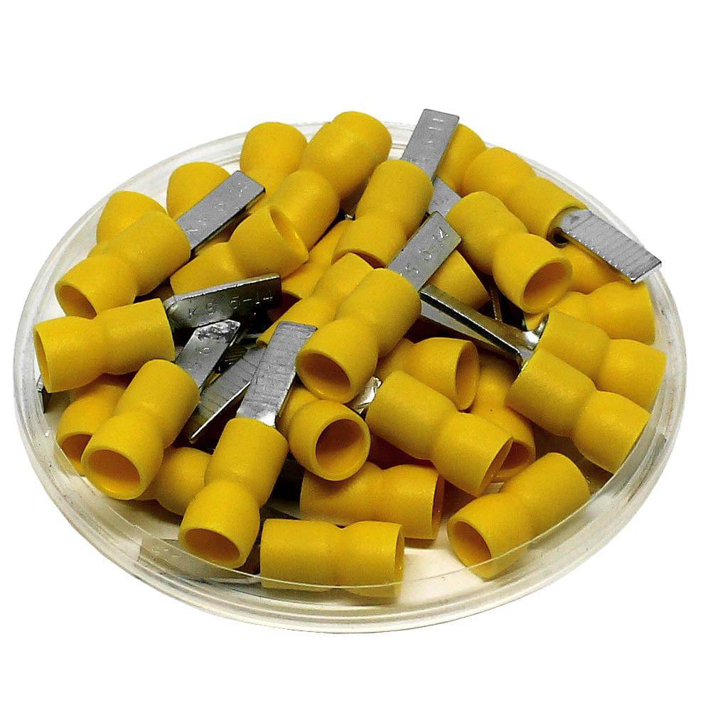 DBVE5-14 - 12 to 10 AWG Vinyl PVC Insulated Flat Blade Terminals, Easy Entry, 14mm Pin, UL Recognized, 100 Pieces