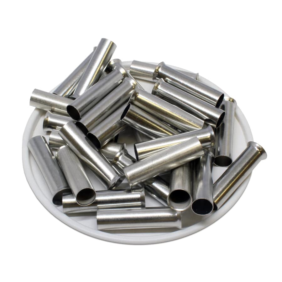 N160025 - 6 AWG Non Insulated Wire Ferrules, 25mm Pin, UL Recognized, 250 Pieces