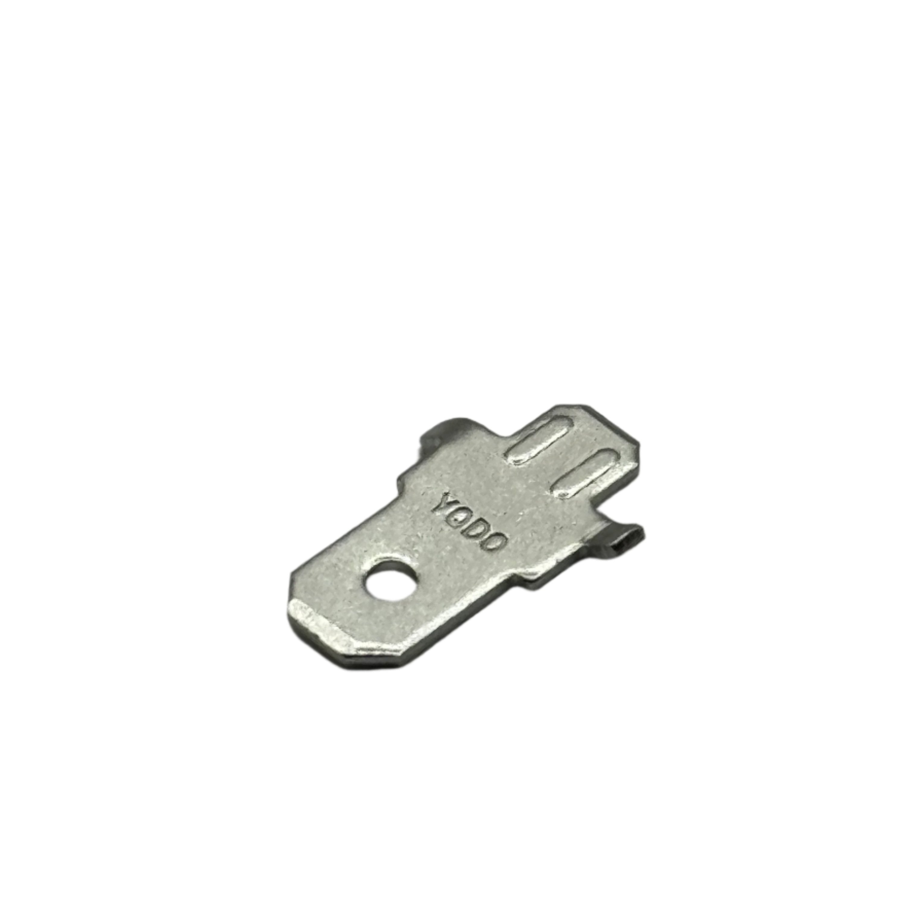 DJ6112-B6.3x0.8-T - 6.3mm Tab, Quick Connect Male Solder Conectores, Estañado Brass, 100 piezas