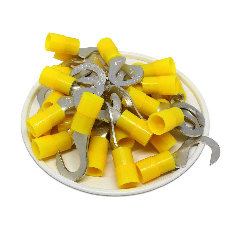 HNYB5-8 - Con aislamiento de nailon Hook Terminales - 12-10 AWG - Amarillo - 50/pack