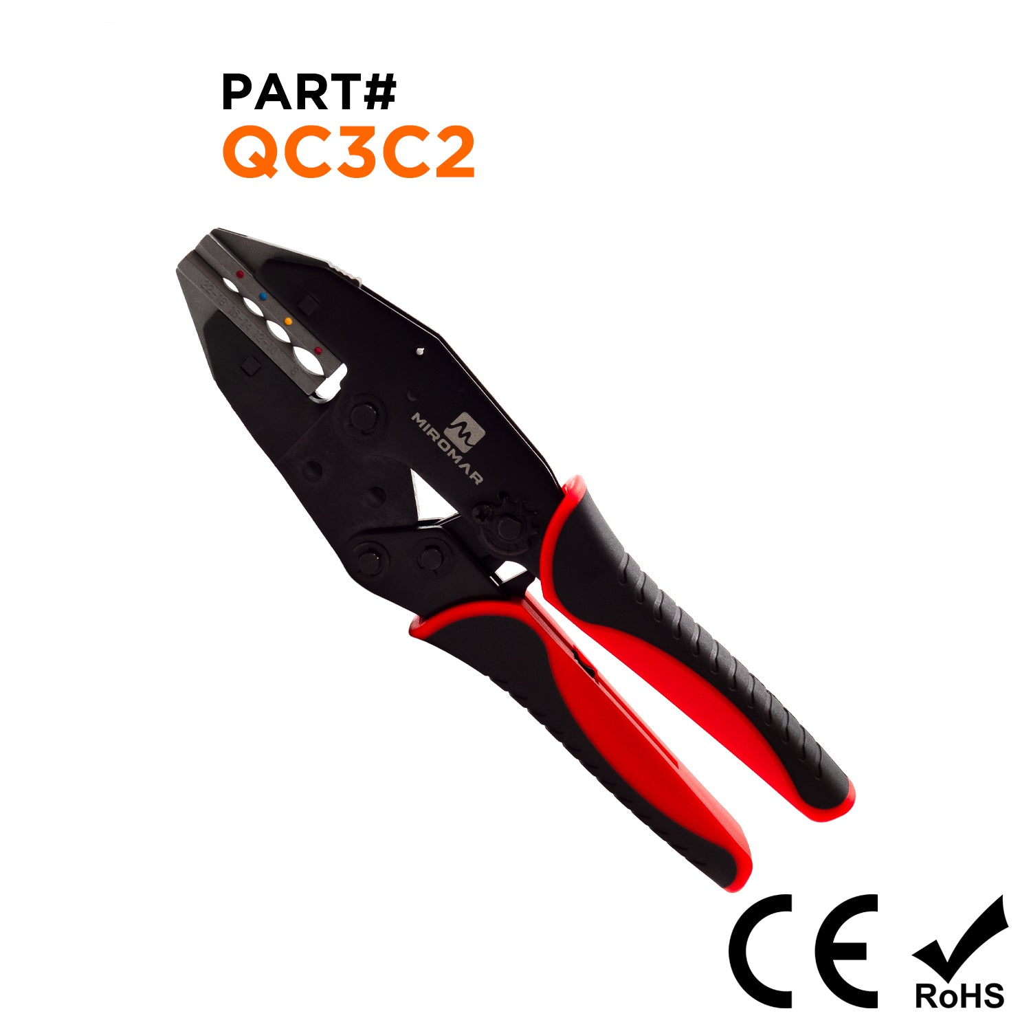 De cambio rápido Juego de herramienta y matriz para Termorretráctiles Conectores de empalme a tope (22 a 8 AWG) - QC3C2